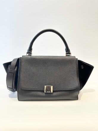 Celine Black Trapeze Leather Handbag Small