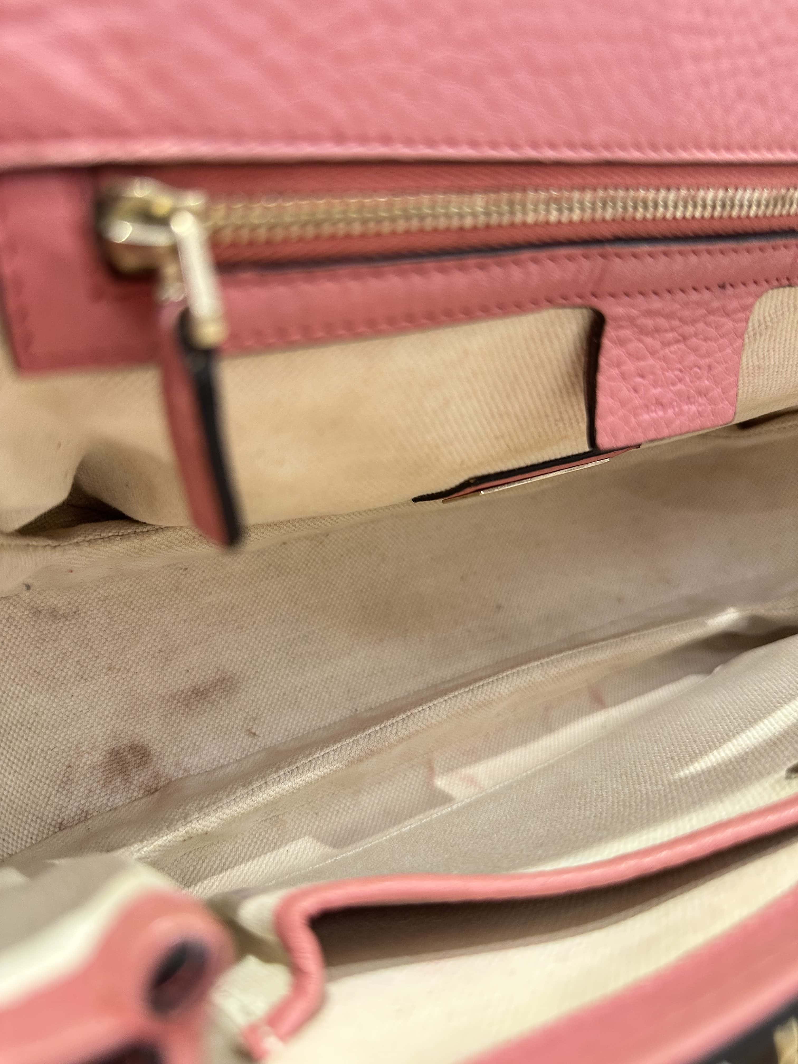 Gucci Pink Convertible Bamboo Top Handle Leather Handbag - Image 13