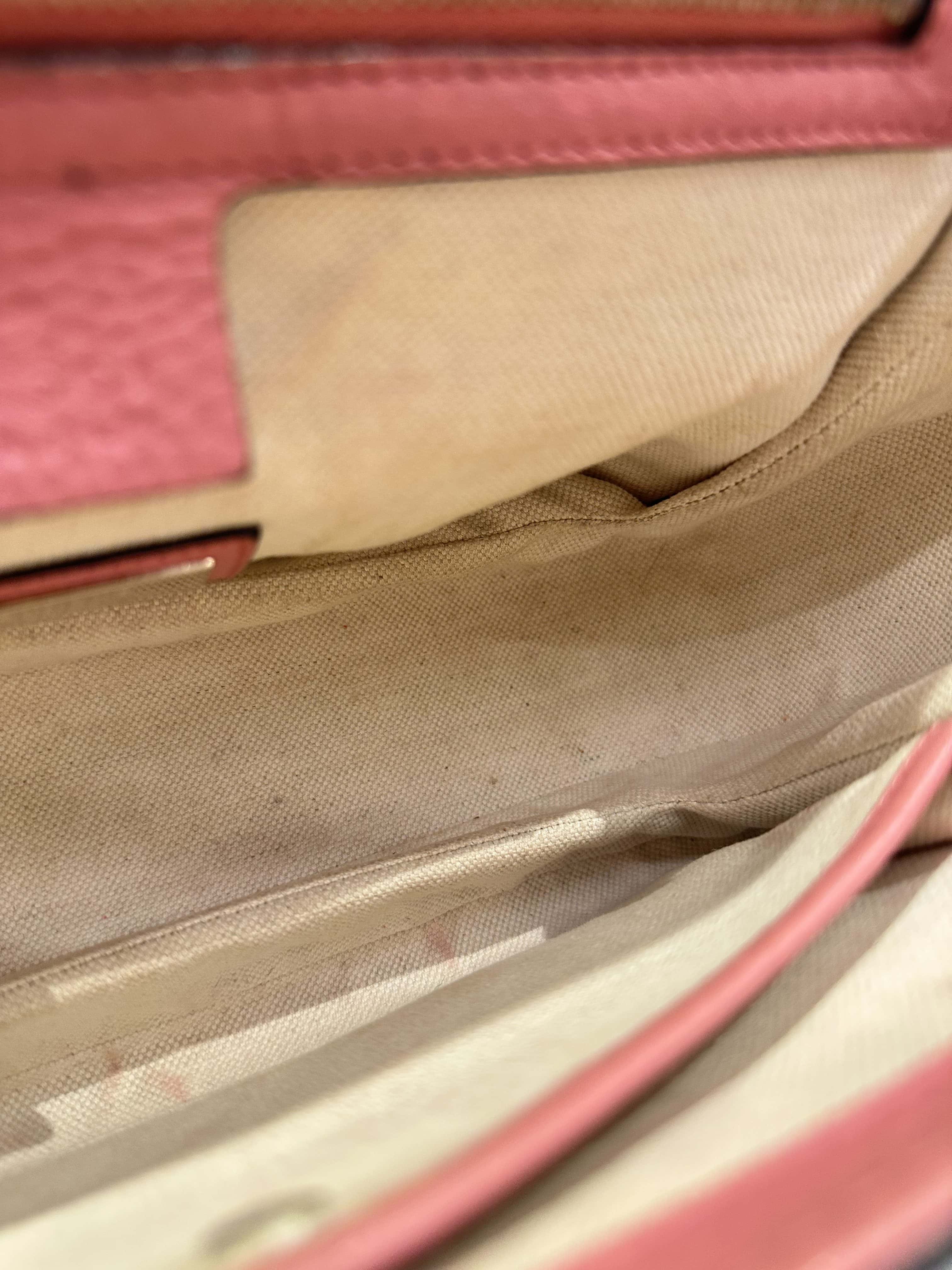 Gucci Pink Convertible Bamboo Top Handle Leather Handbag - Image 14