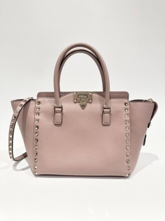 Valentino Pink Rockstud Leather Handbag