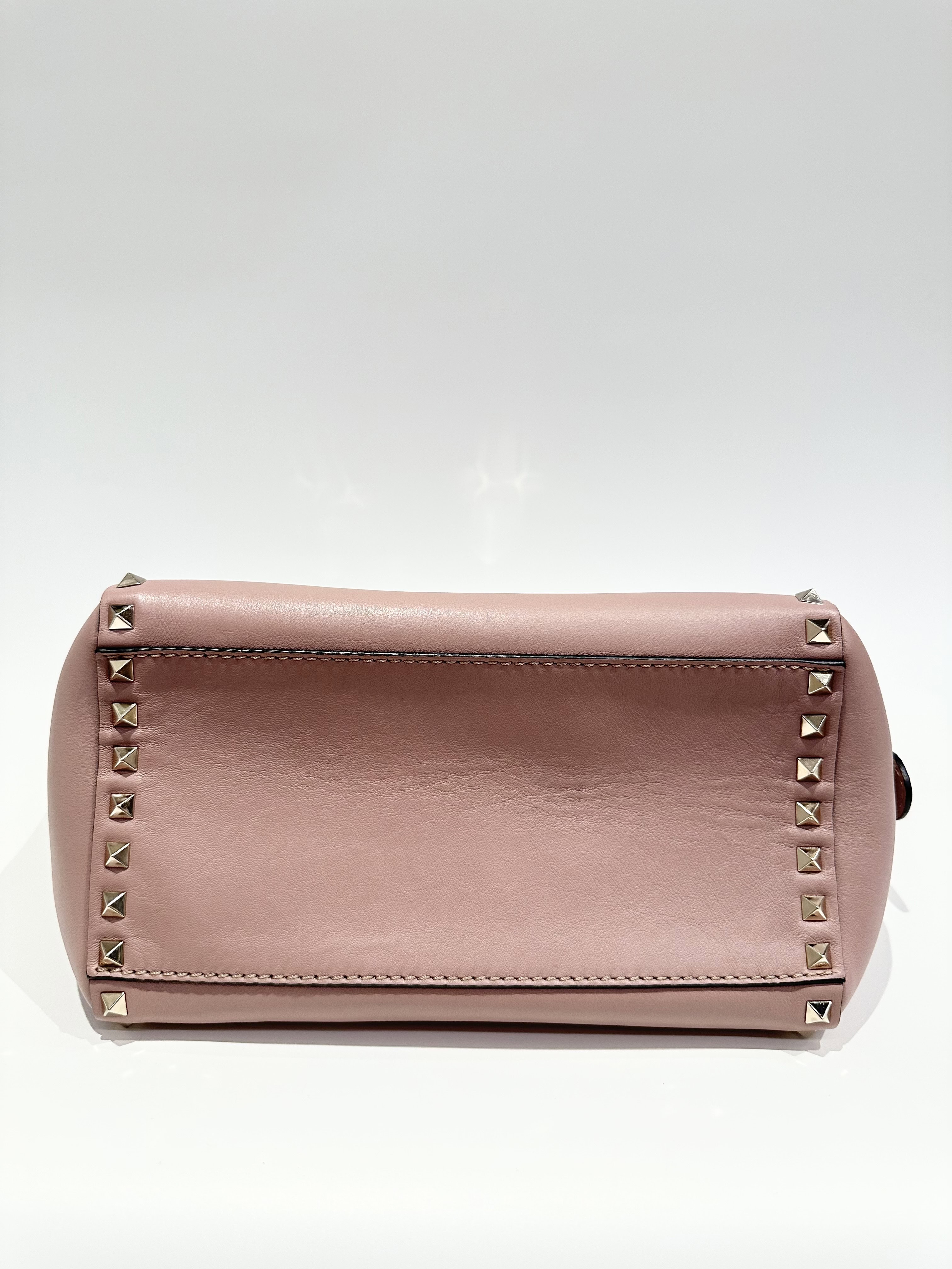 Valentino Pink Rockstud Leather Handbag - Image 8