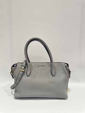 Miu Miu Grey Leather Handbag With Strap