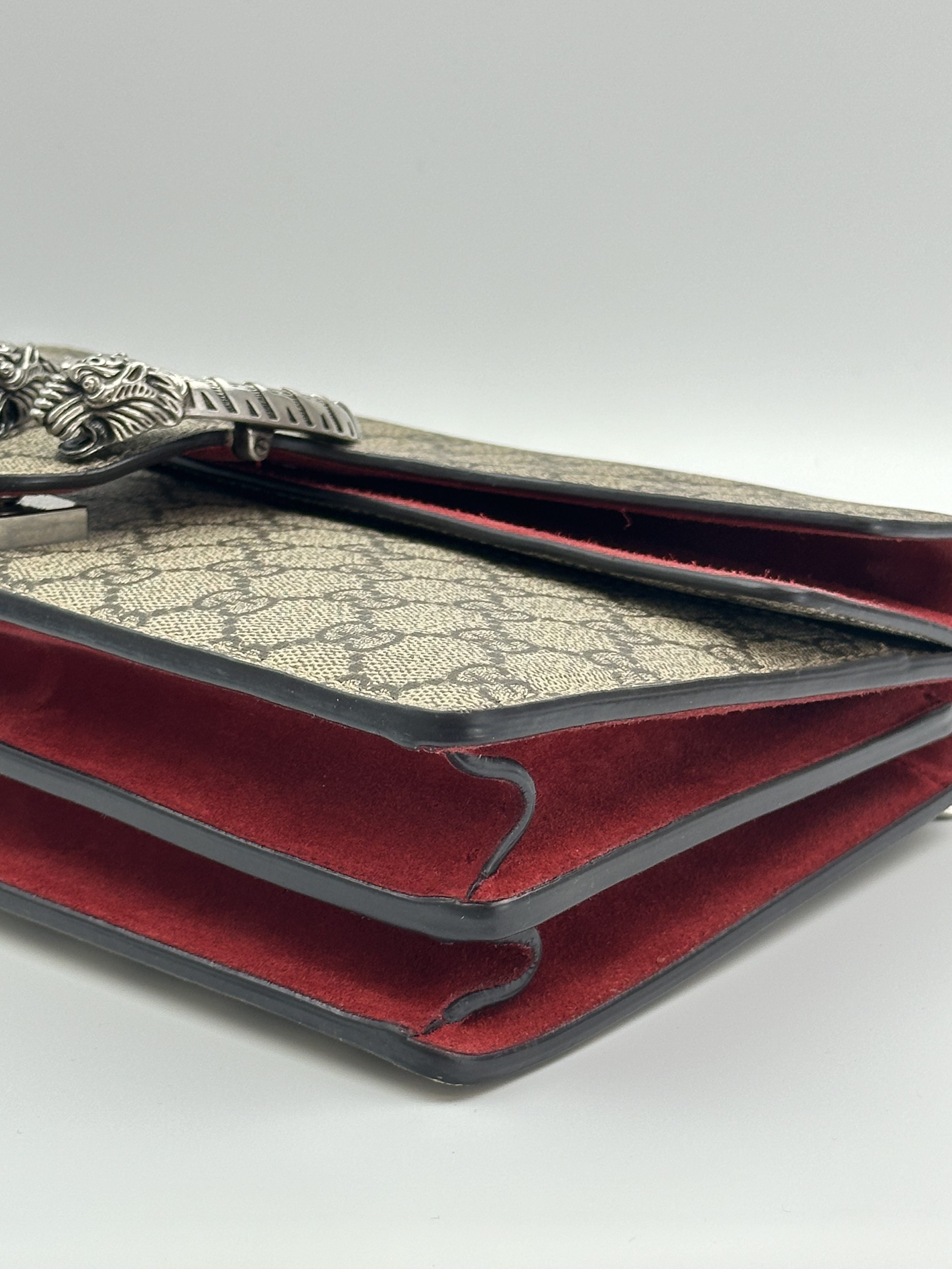 Gucci Shoulder bag Dionysus in red Coated Canvas and Gunmetal hardware - Image 8