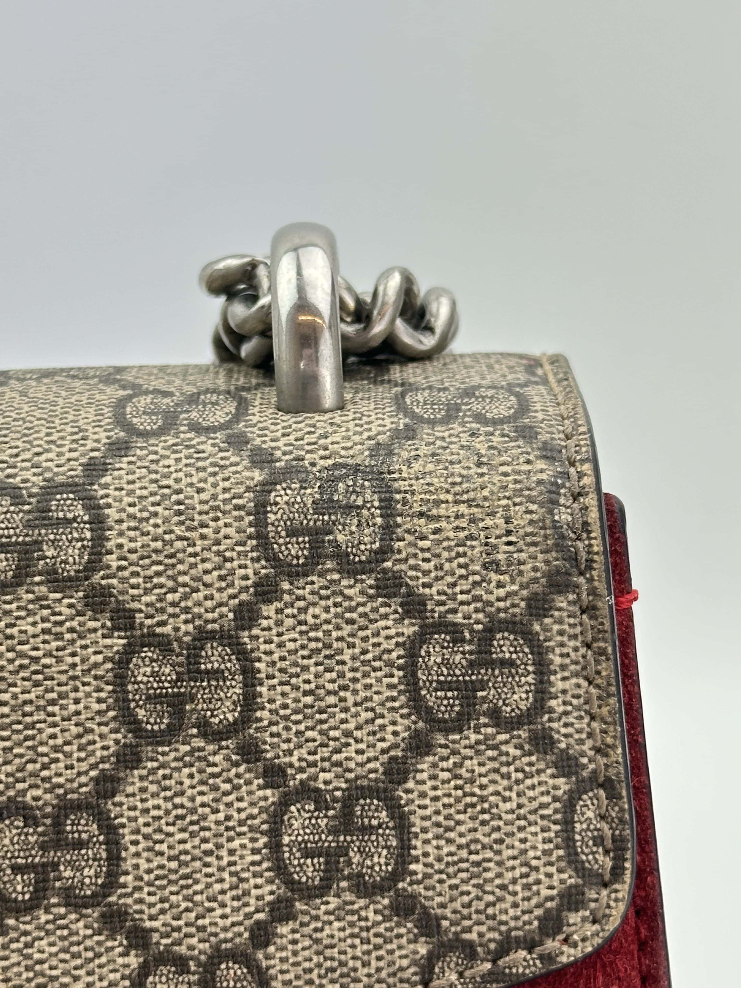 Gucci Shoulder bag Dionysus in red Coated Canvas and Gunmetal hardware - Image 10