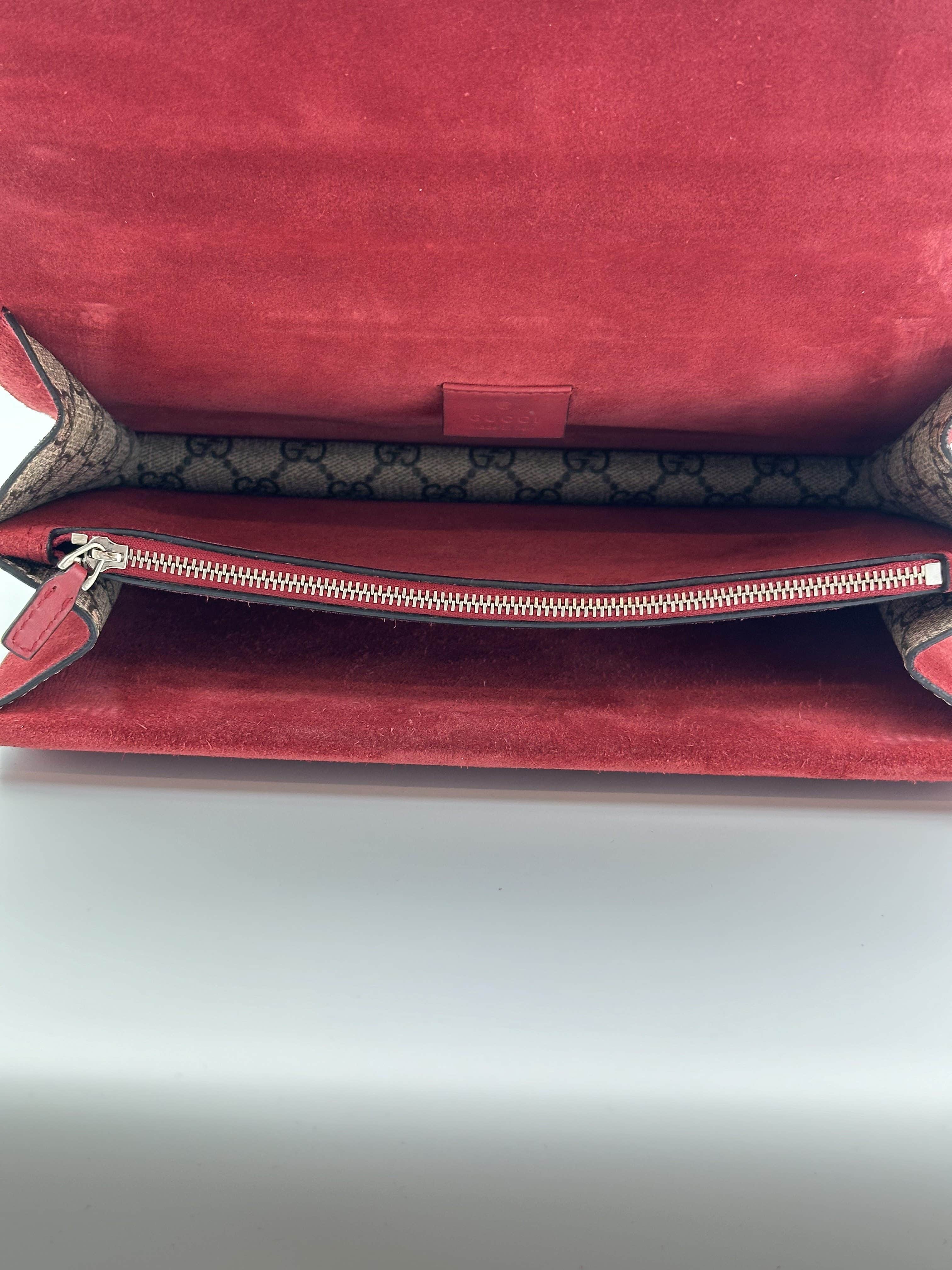 Gucci Shoulder bag Dionysus in red Coated Canvas and Gunmetal hardware - Image 12