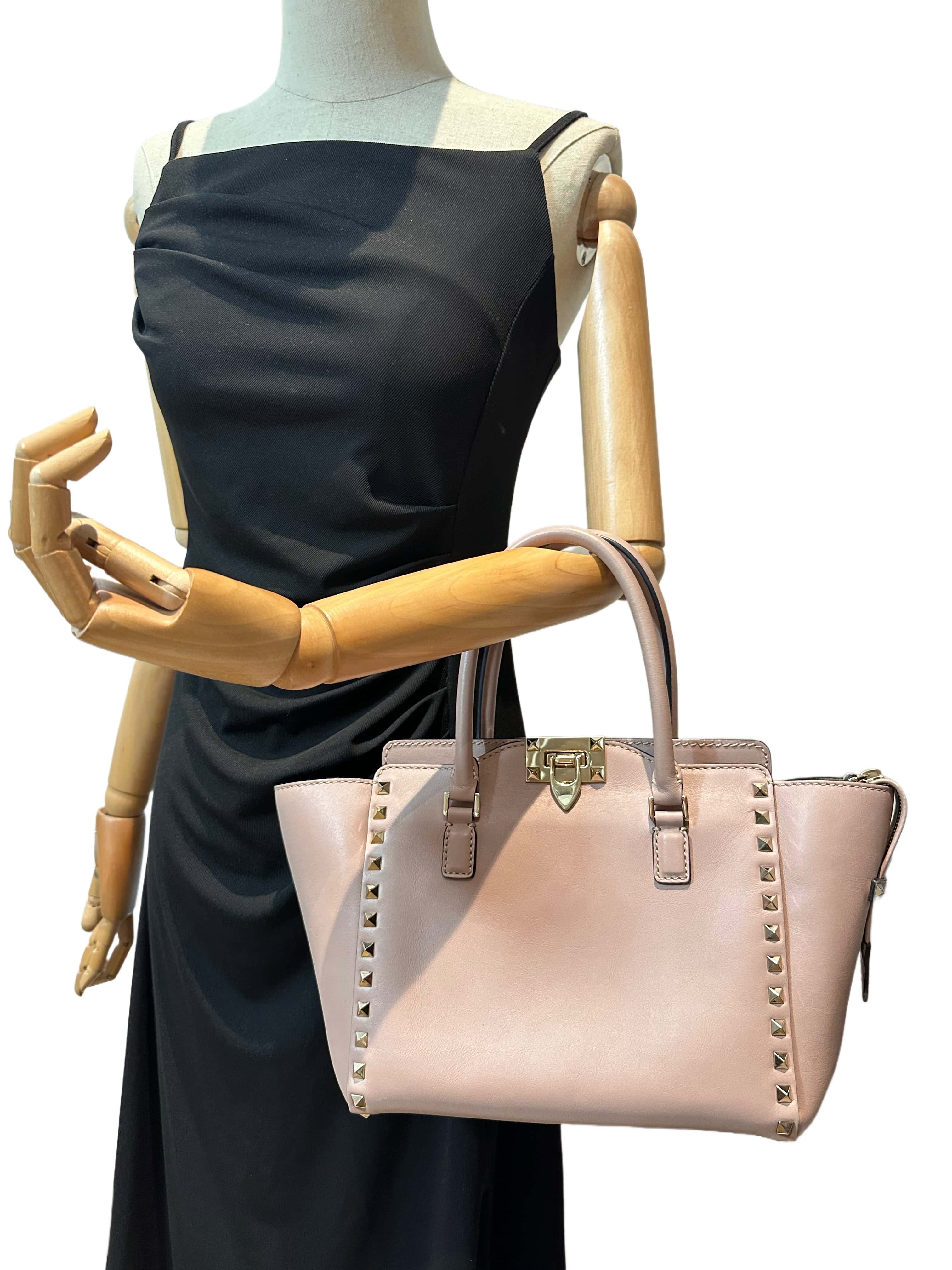 Valentino Pink Rockstud Leather Handbag - Image 17