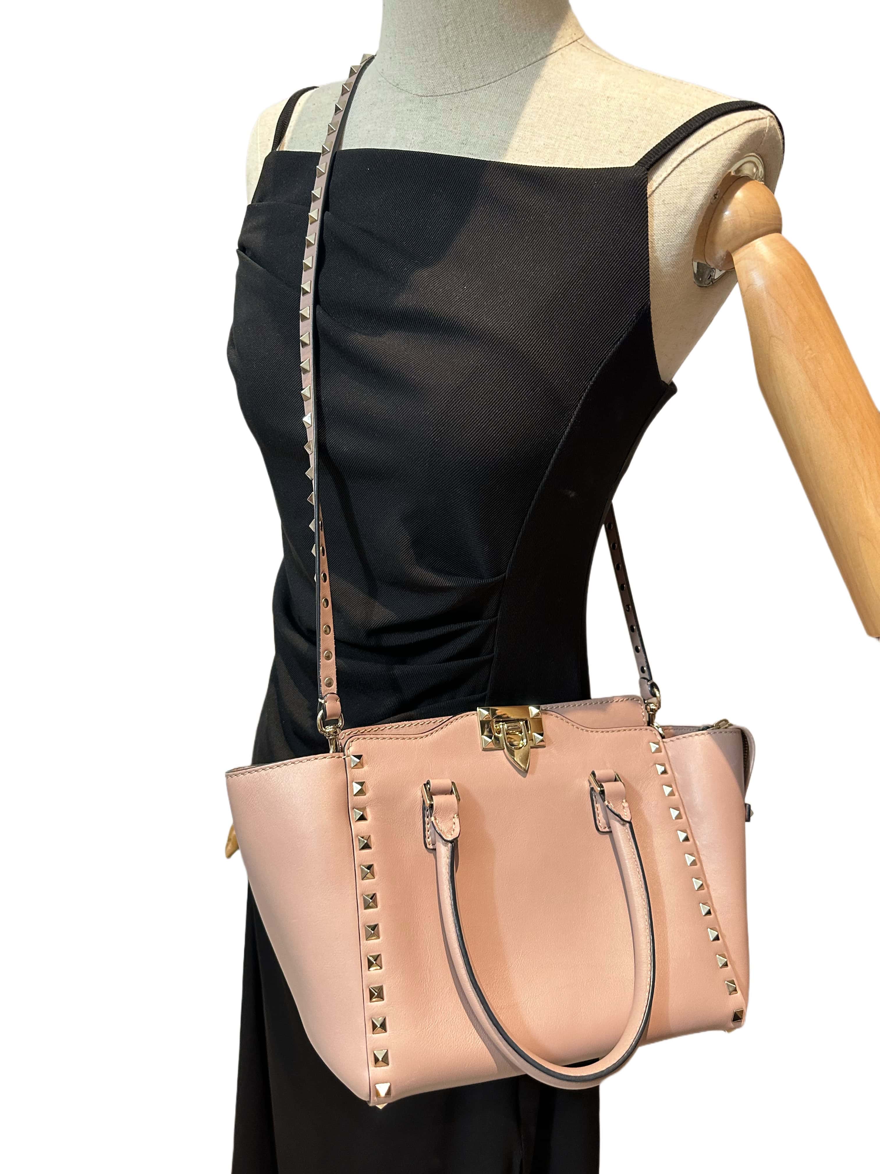 Valentino Pink Rockstud Leather Handbag - Image 18