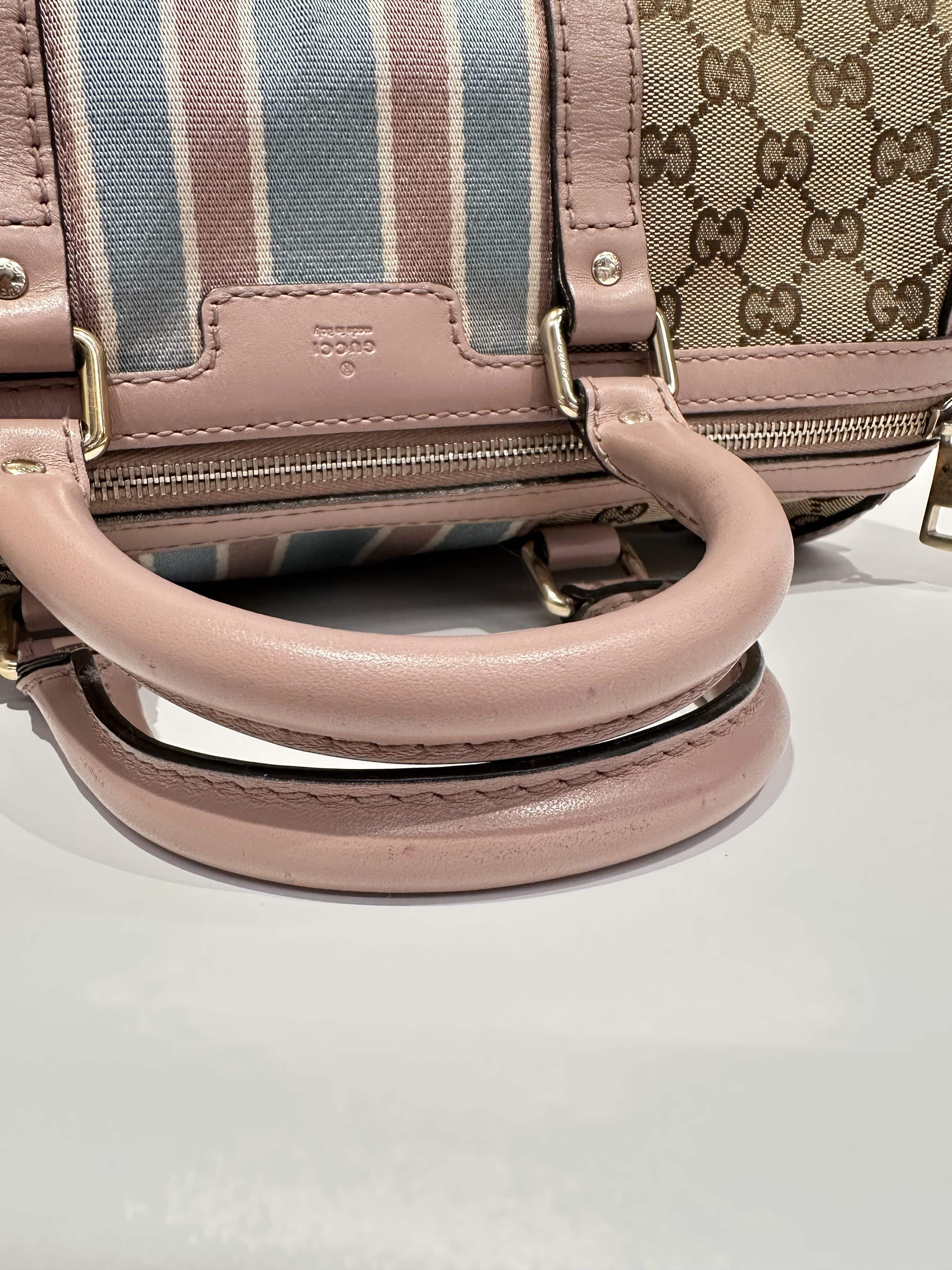 Gucci Pink Beige Boston GG Canvas Handbag - Image 11