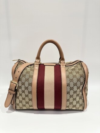 Gucci Beige Boston GG Canvas Handbag