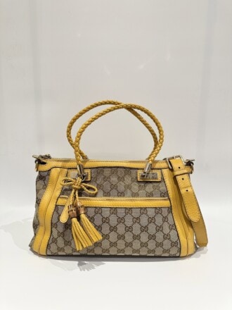 Gucci Yellow Bella GG Canvas Handbag