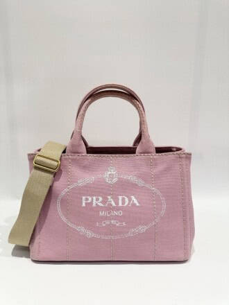 Prada Pink Canvas Tote Bag