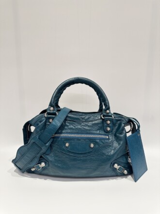 Balenciaga Green Neo Cagole City Leather Crossbody Bag