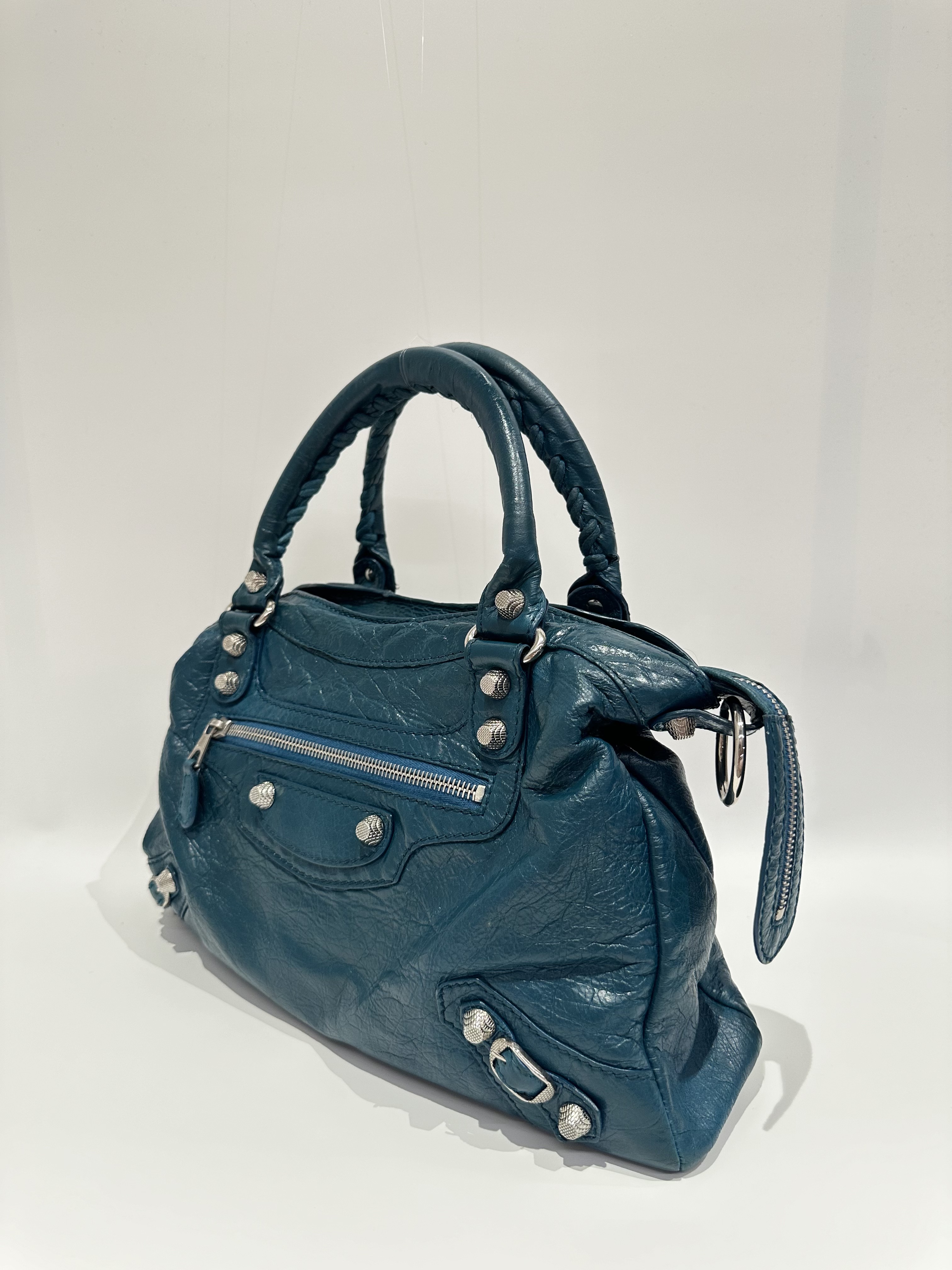 Balenciaga Green Neo Cagole City Leather Crossbody Bag - Image 3