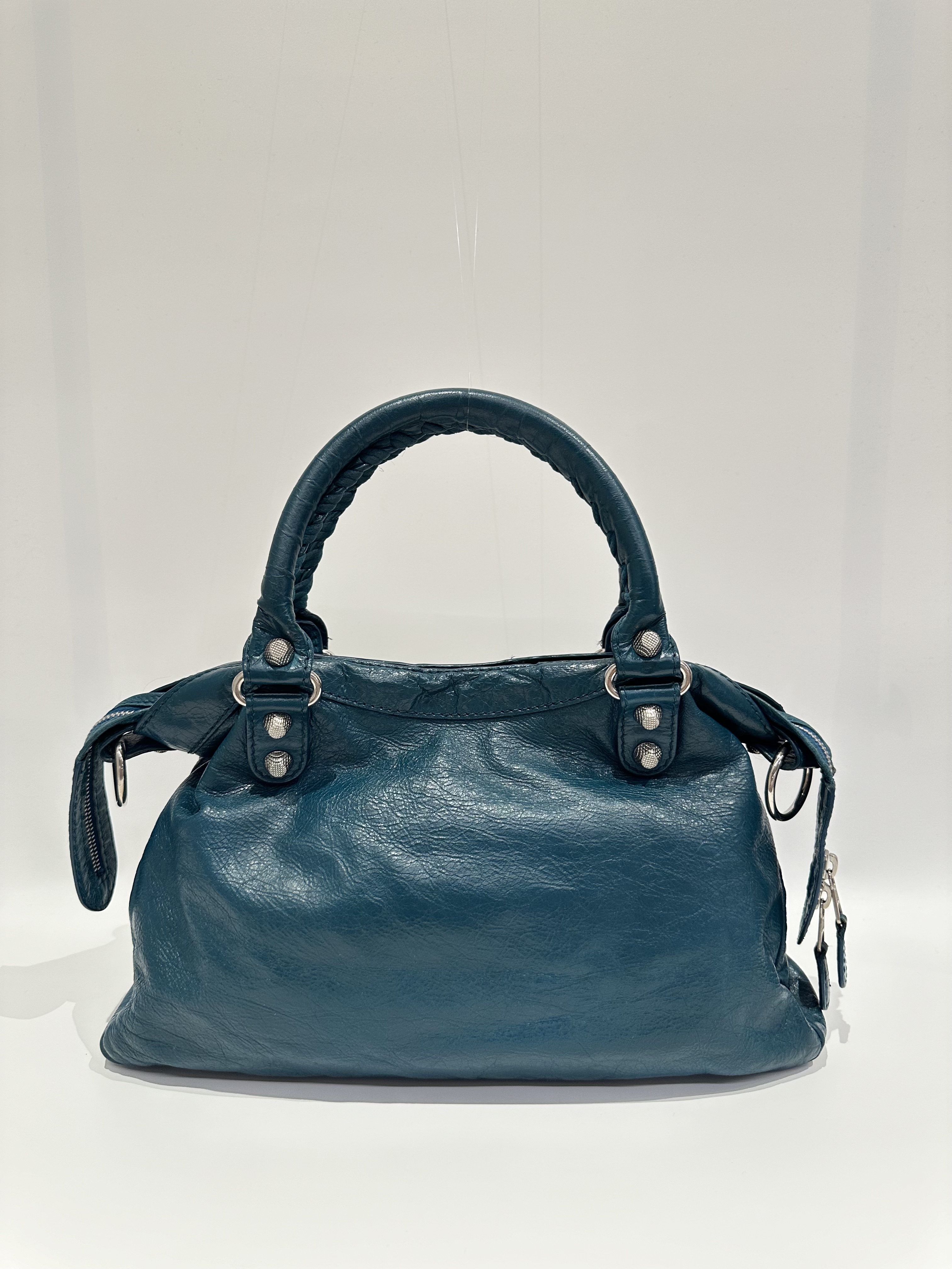 Balenciaga Green Neo Cagole City Leather Crossbody Bag - Image 2