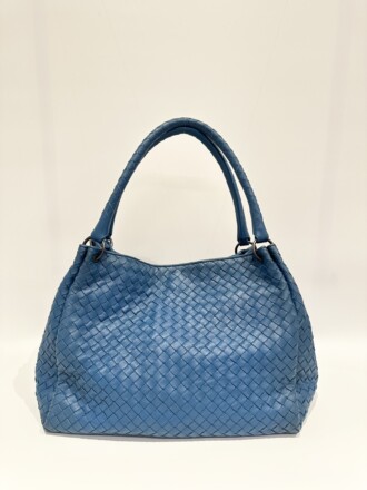 Bottega Veneta Blue Campana Leather HoboTote Bag