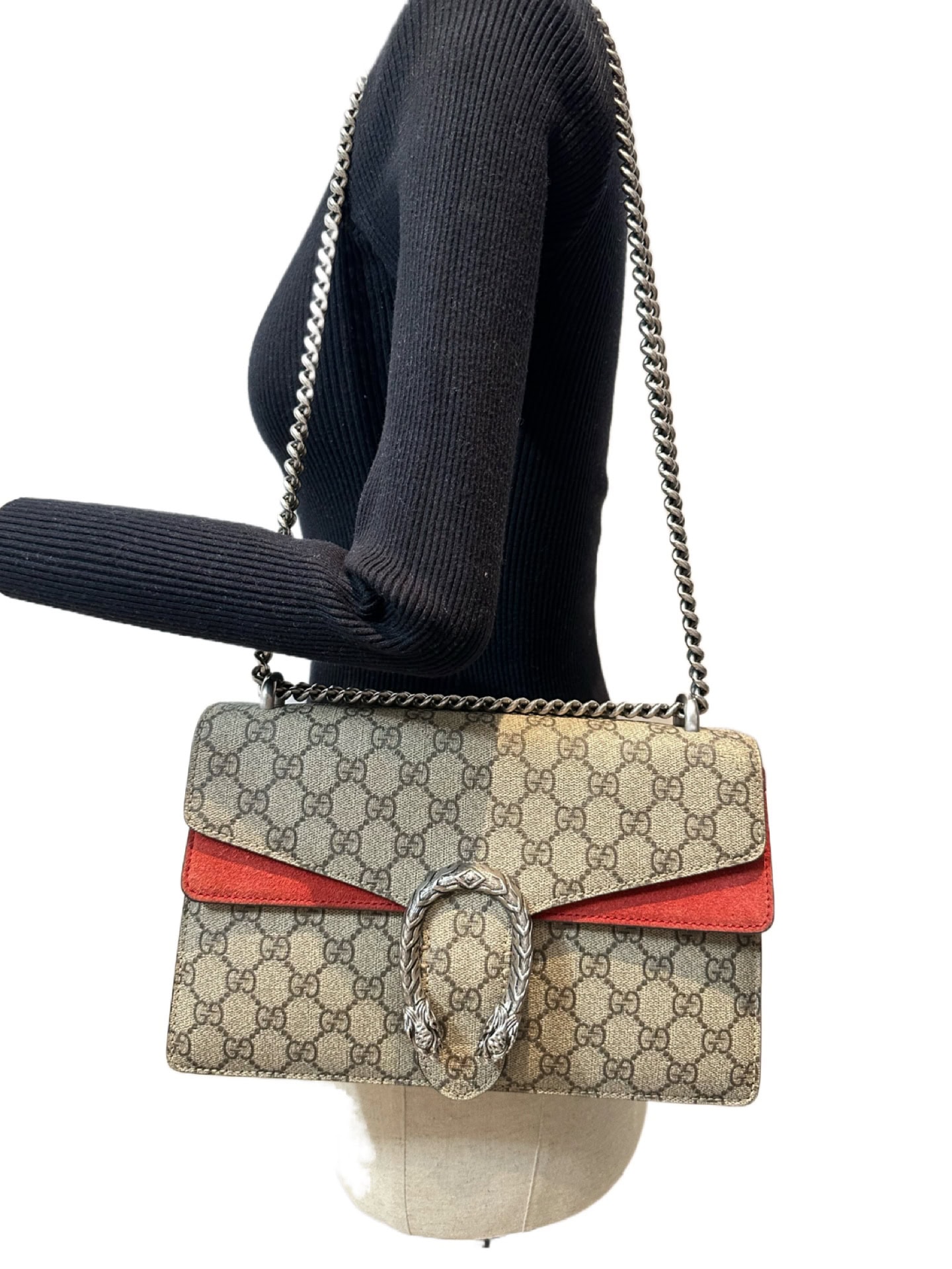 Gucci Shoulder bag Dionysus in red Coated Canvas and Gunmetal hardware - Image 16