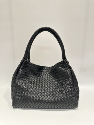 Bottega Veneta Black Campana Leather HoboTote Bag