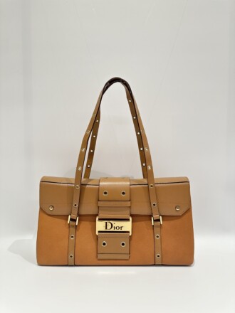 Dior Brown Vintage Punk Leather Shoulder Bag