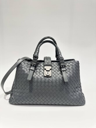 Bottega Veneta Grey Roma Leather Handbag