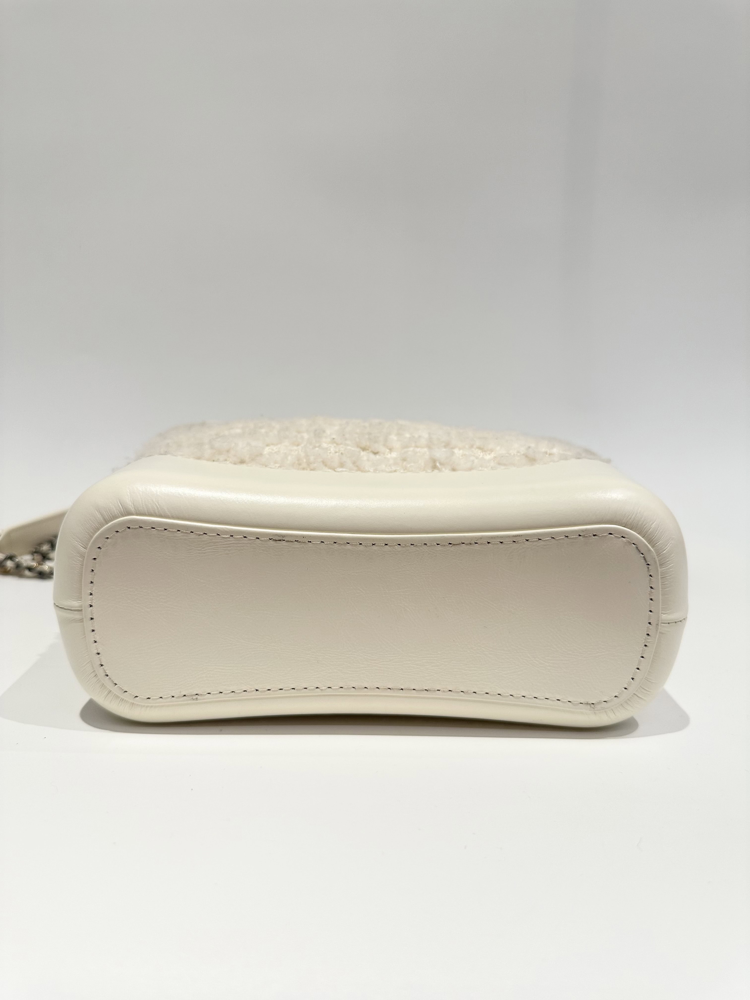 Chanel White Gabrielle Small Size Cloth Handbag - Image 7