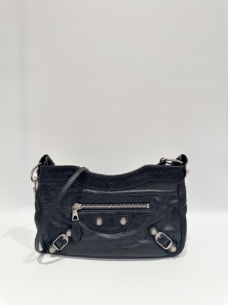 Balenciaga Black Giant Hip Leather Crossbody Bag