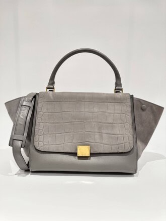 Celine Grey Trapeze Leahter Handbag