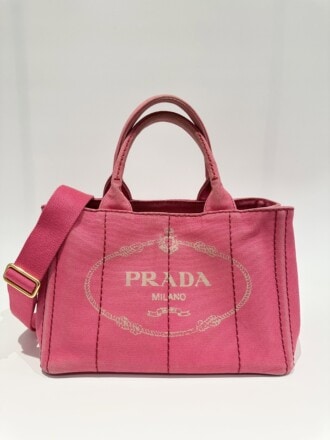 Prada Pink Canvas Tote Bag