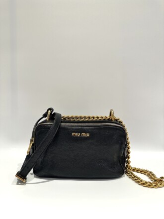 Miu Miu Black Mini Leather Crossbody Bag