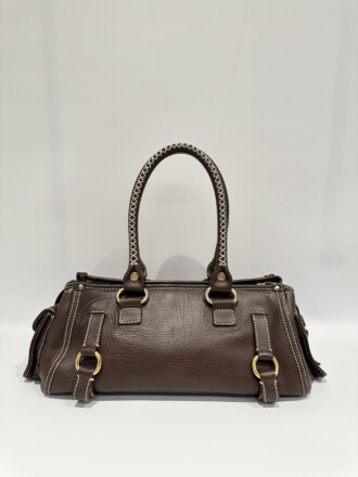 Celine Brown Vintage Leather Shoulder Bag