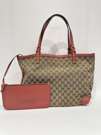 Gucci Beige GG Canvas Tote Bag