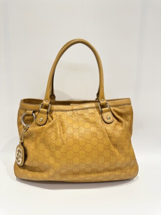Gucci Yellow Sukey GG Leather Shoulder Bag