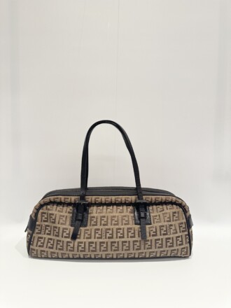 Fendi Vintage Brown FF Canvas Handbag