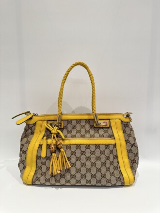 Gucci Yellow Bella GG Canvas Handbag