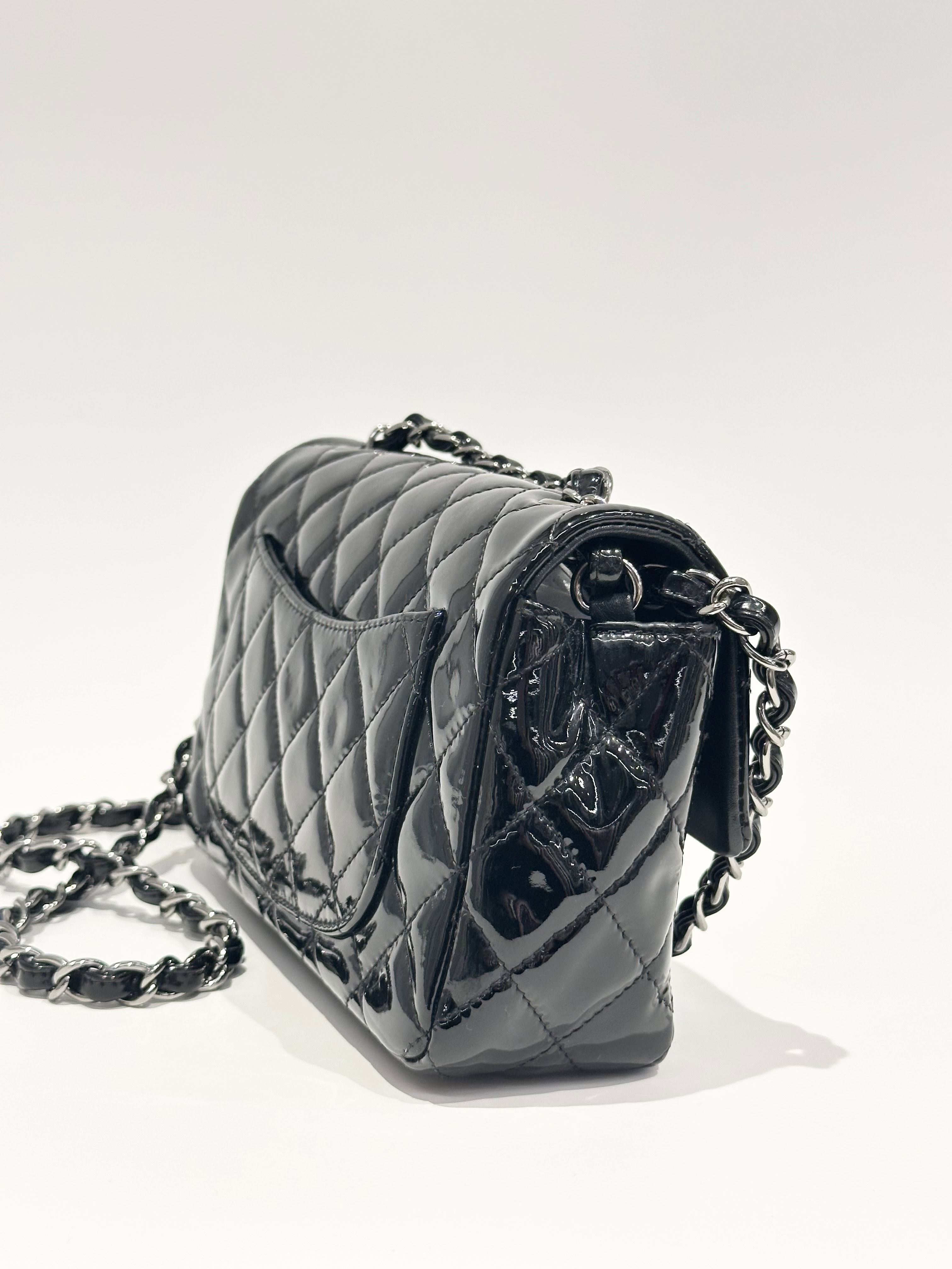Chanel Black Timeless Classic Mini Patent Leather Bag - Image 4