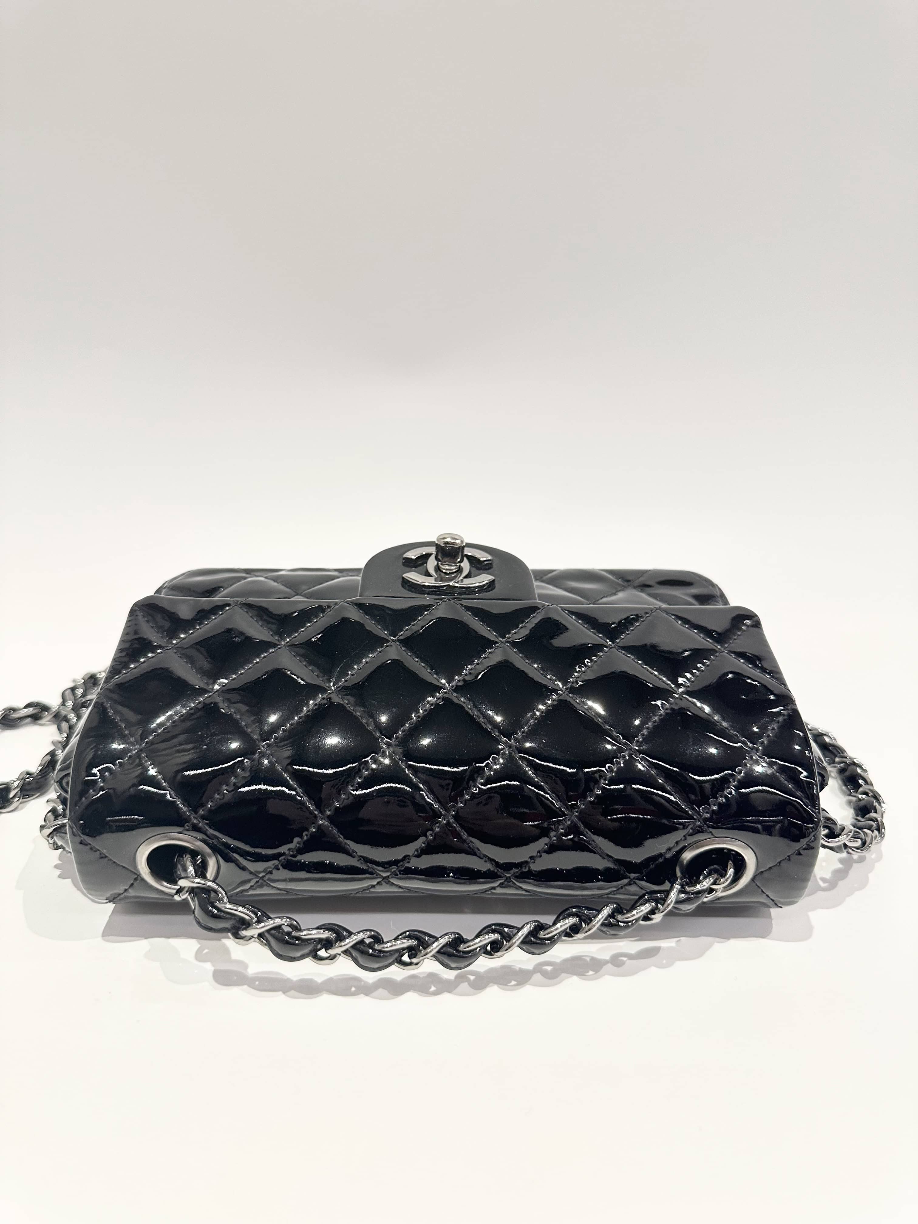 Chanel Black Timeless Classic Mini Patent Leather Bag - Image 5
