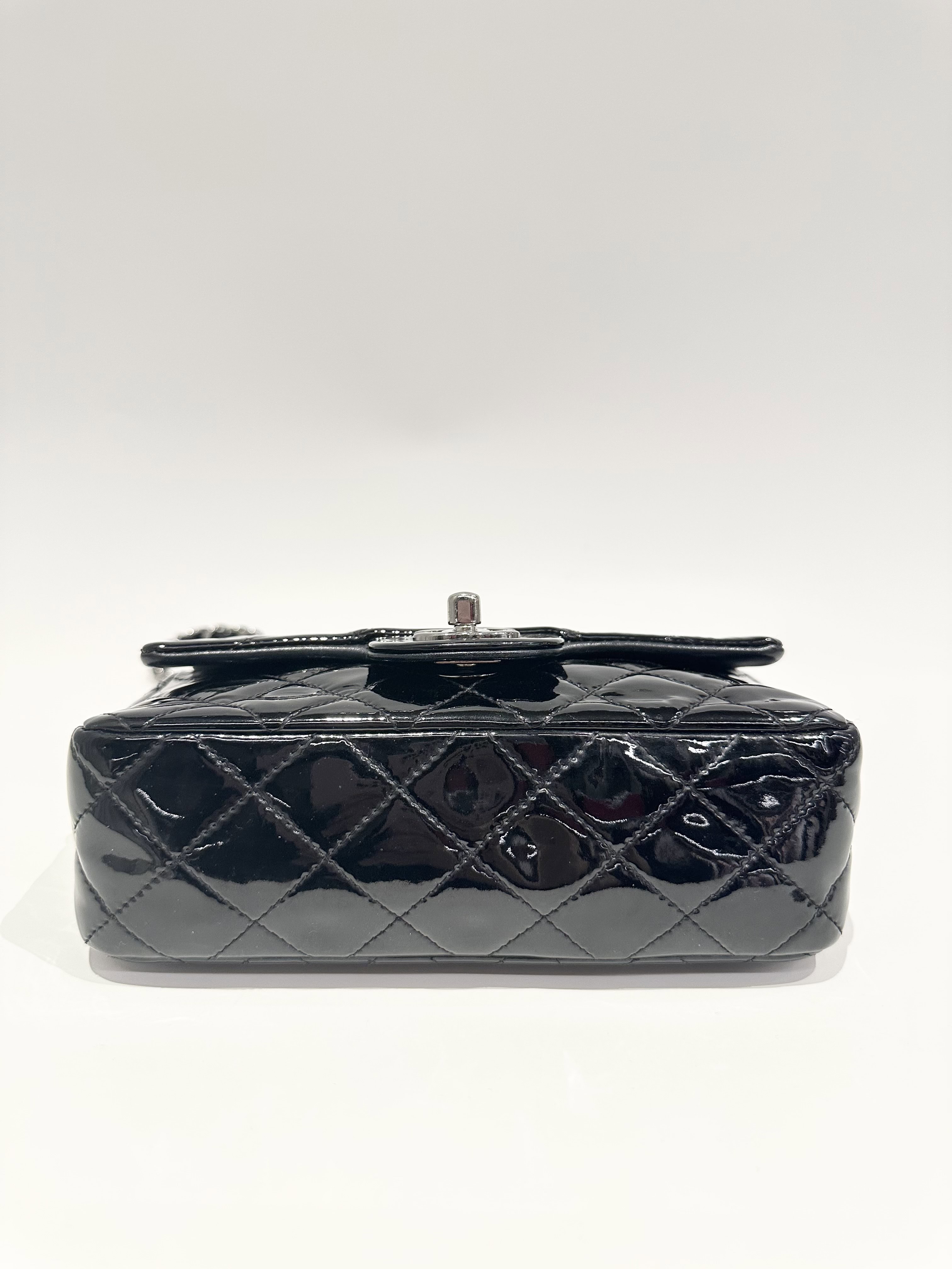 Chanel Black Timeless Classic Mini Patent Leather Bag - Image 6
