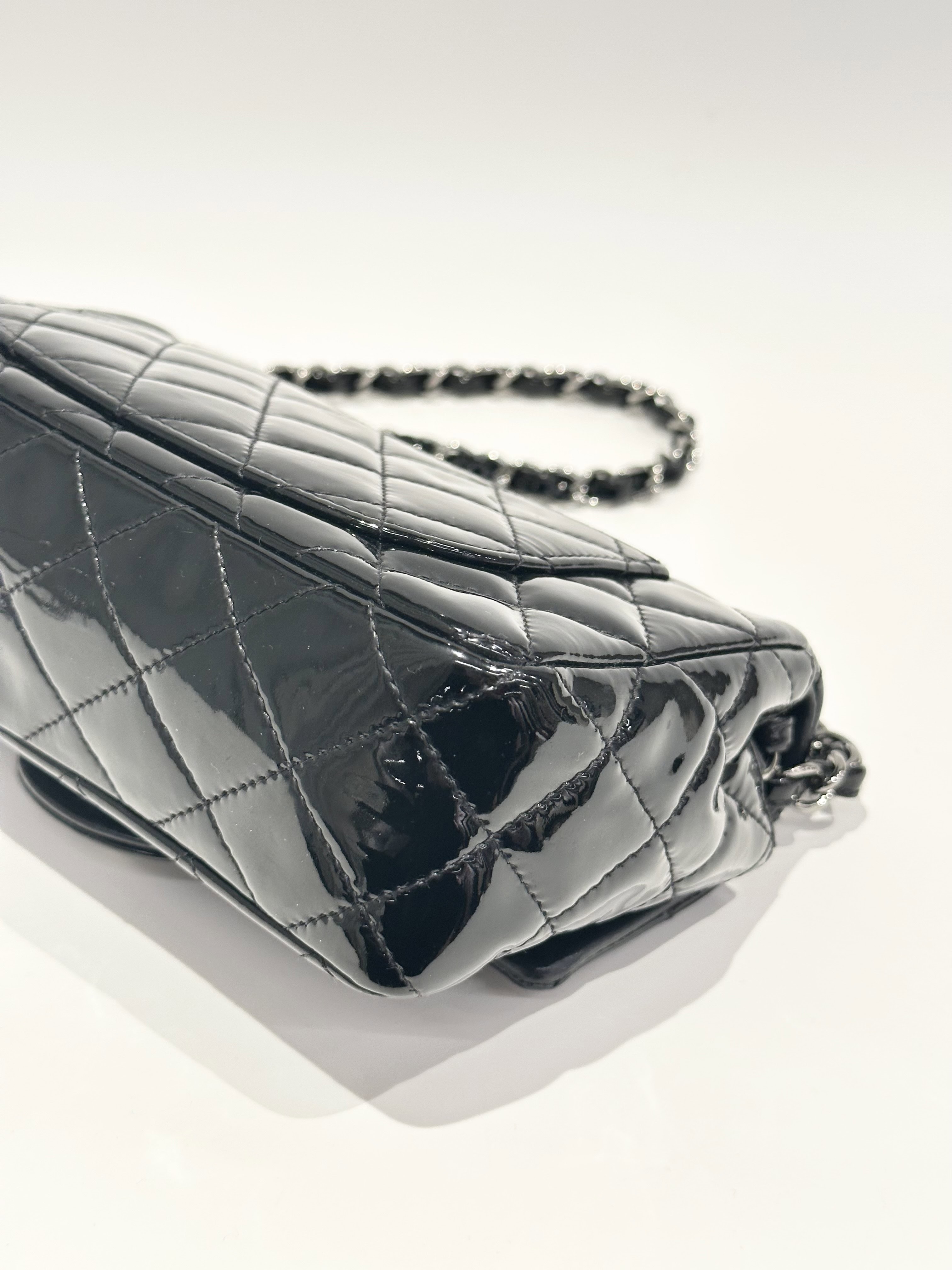 Chanel Black Timeless Classic Mini Patent Leather Bag - Image 10