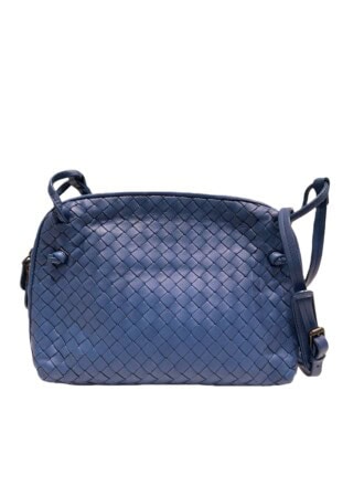 Bottega Veneta Blue Nodini Leather Crossbody Bag