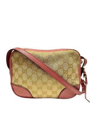 Gucci Beige Pink Bree GG Canvas Crossbody Bag