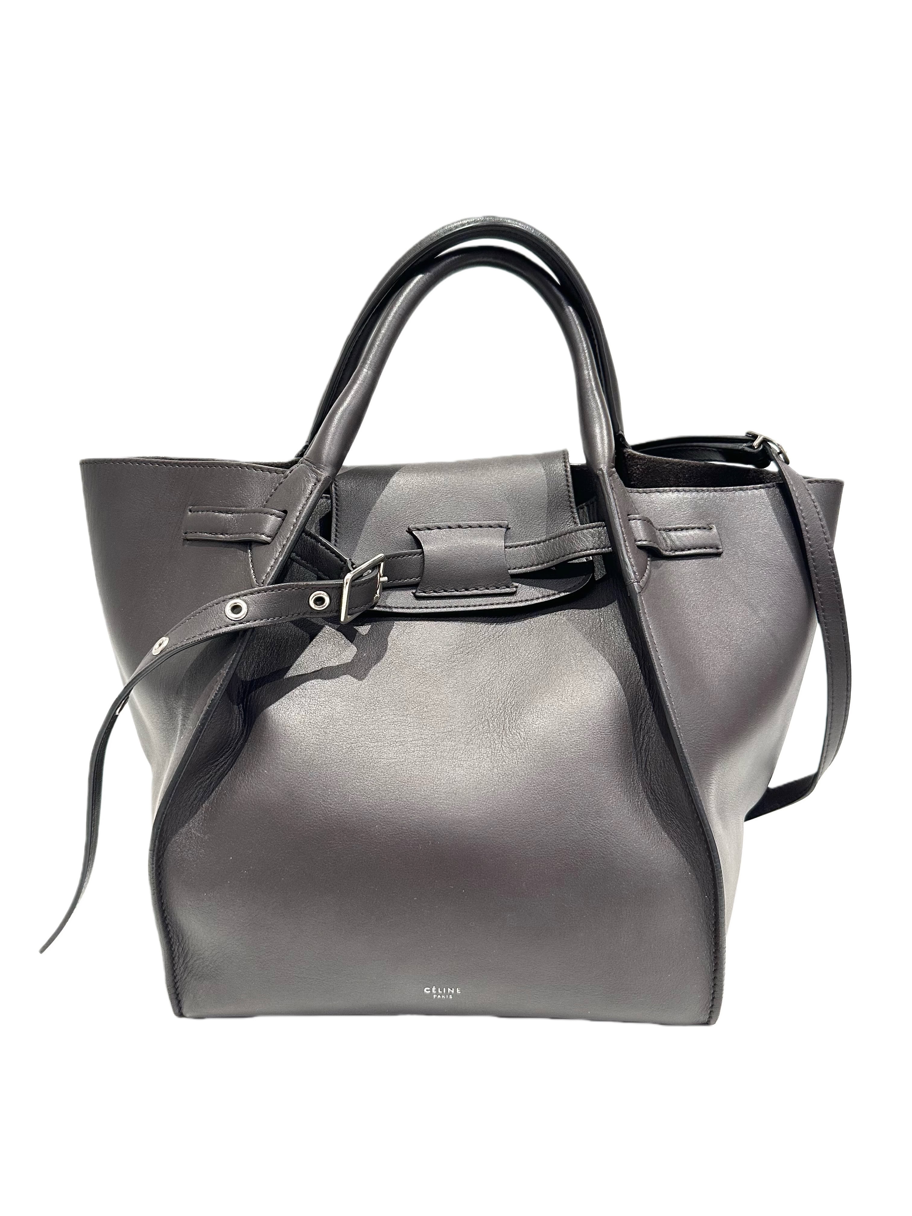Celine Dark Grey Big Bag Leather Bag