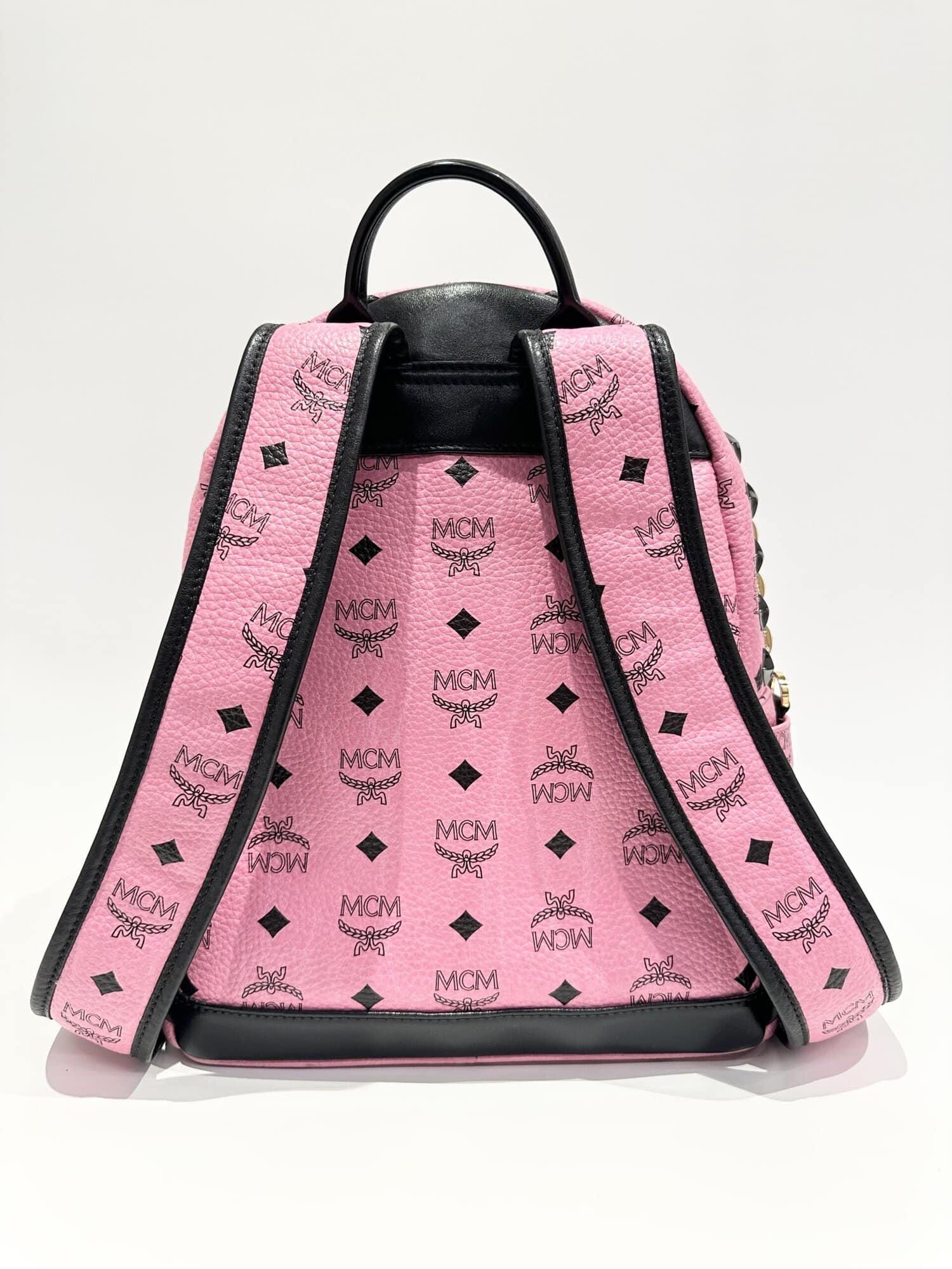 MCM Pink Stark Leather Backpack - Image 3
