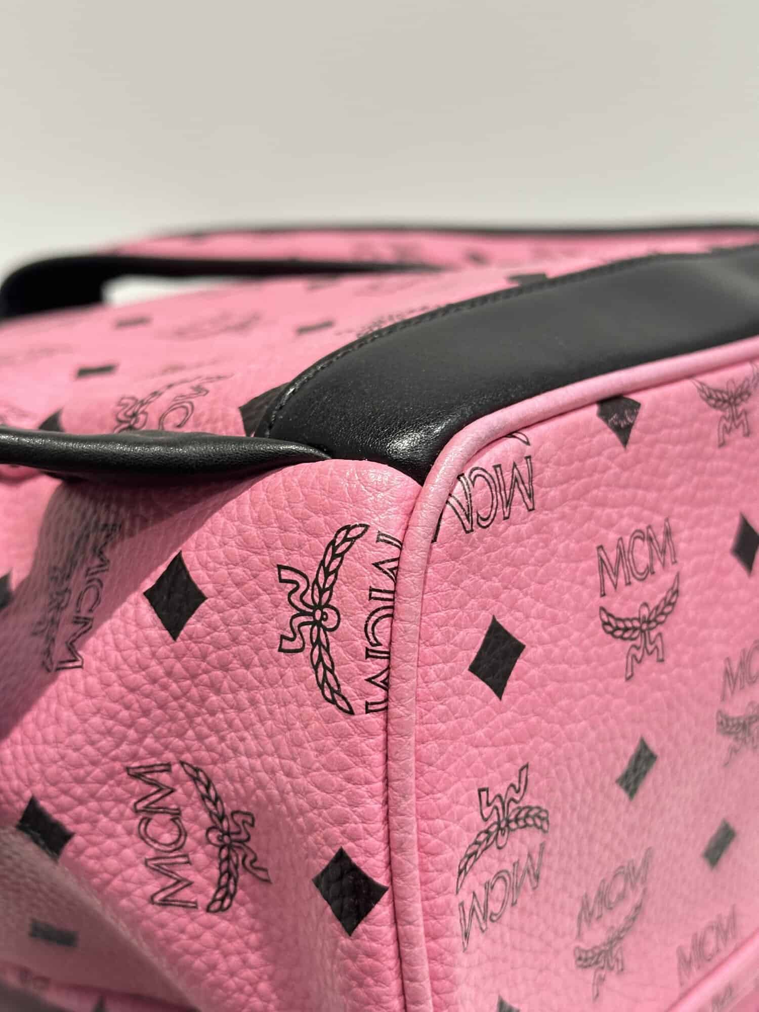 MCM Pink Stark Leather Backpack - Image 11