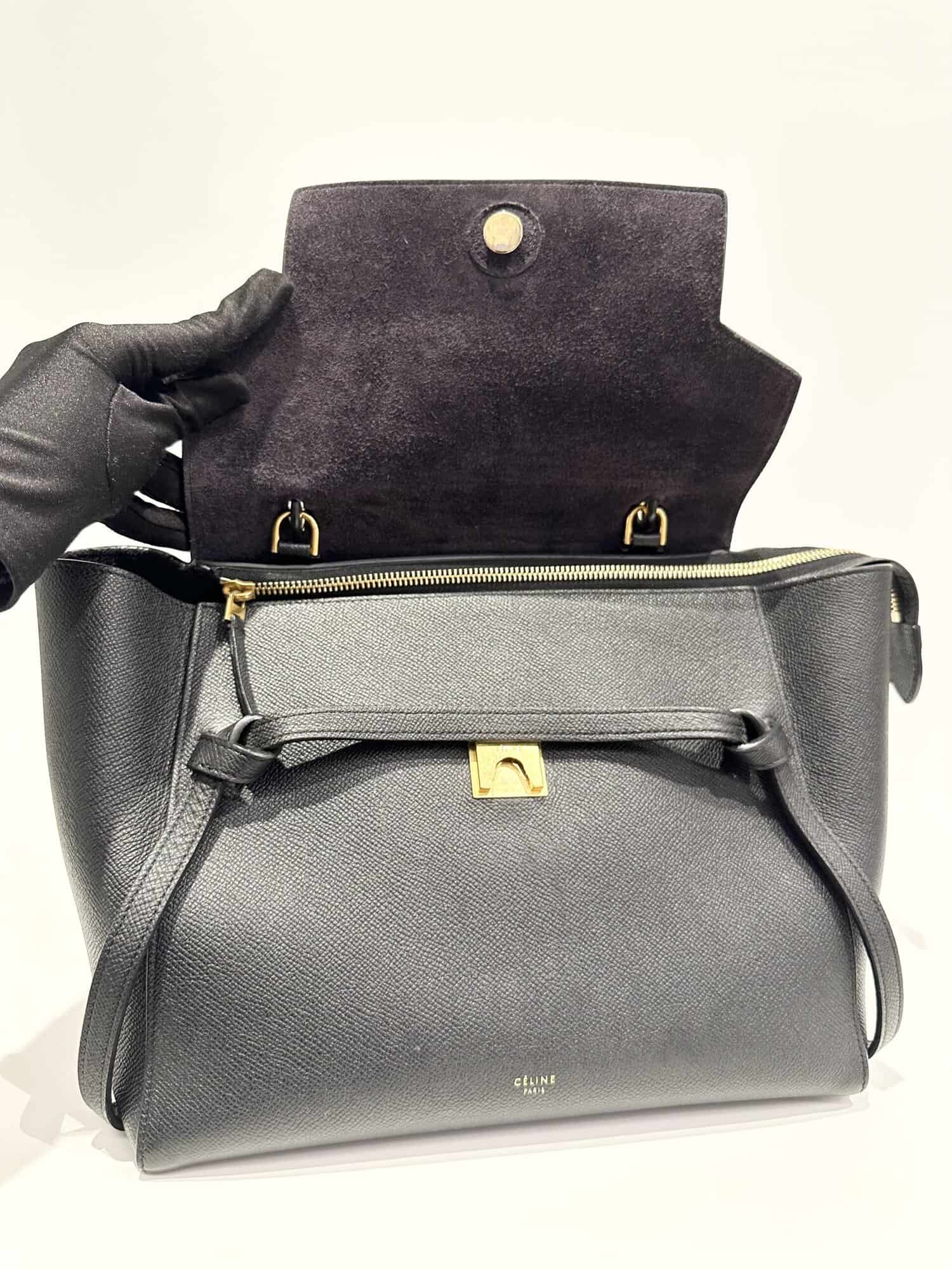 Celine Black Belt Mini Leather Handbag - Image 12