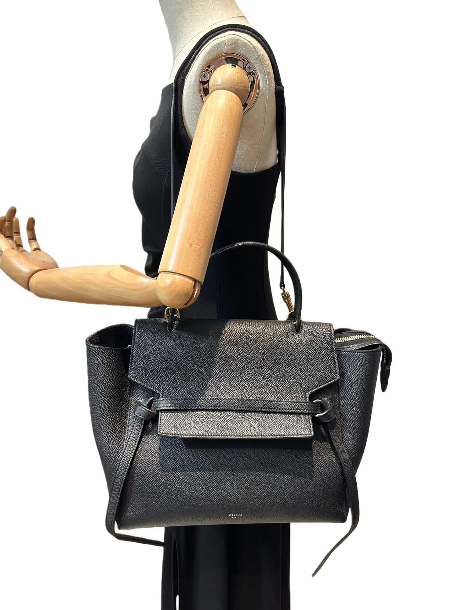 Celine Black Belt Mini Leather Handbag - Image 19