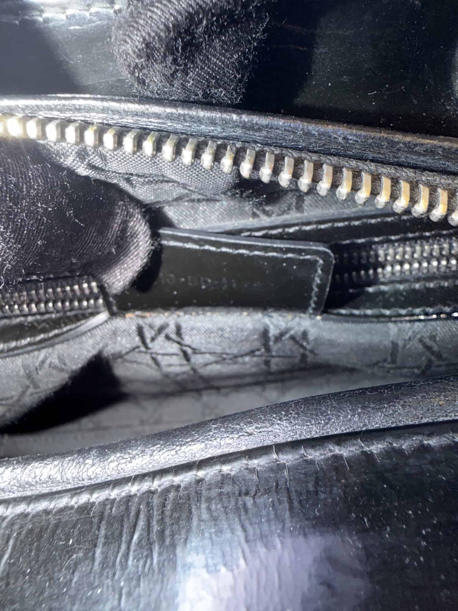 Dior Black Lady Dior Patent Leather Handbag Medium Size - Image 13