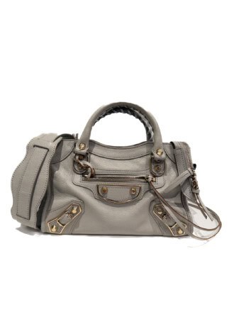 Balenciaga Grey Mini City Leather Handbag