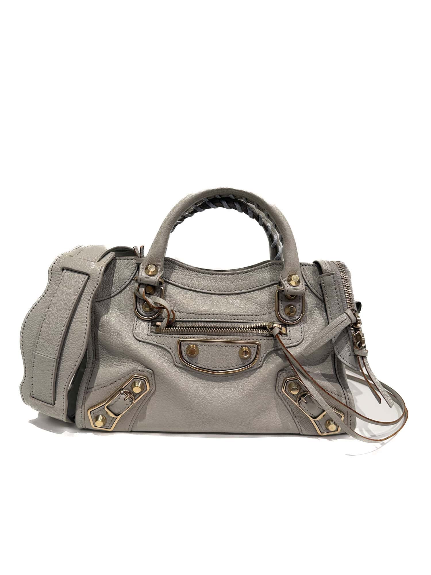Balenciaga Grey Mini City Leather Handbag