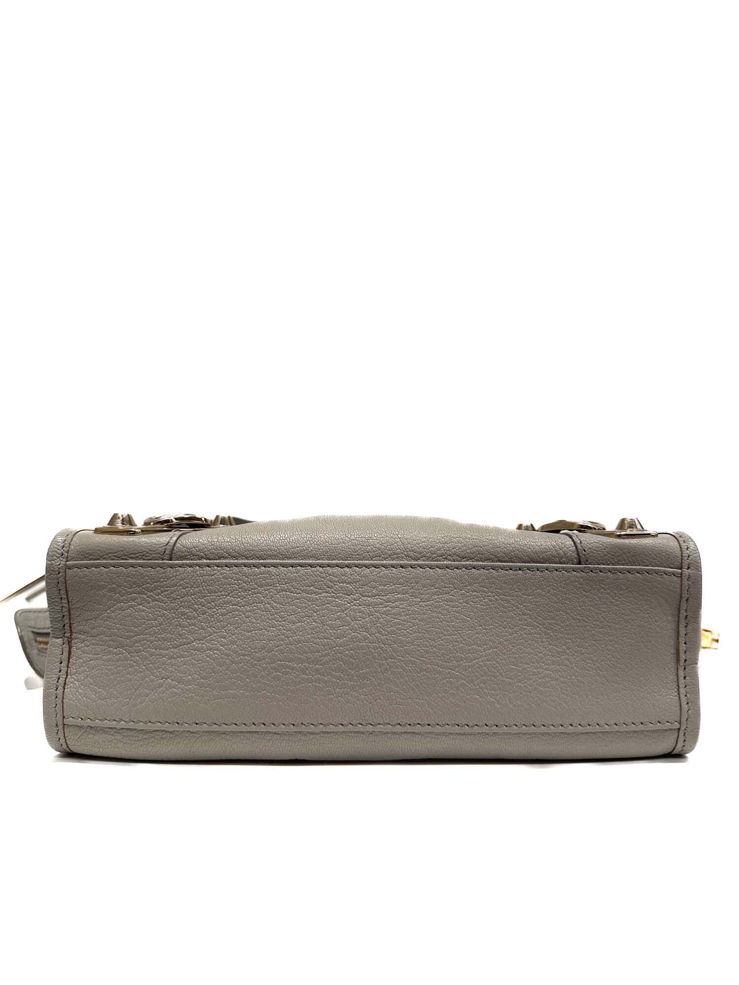 Balenciaga Grey Mini City Leather Handbag - Image 6