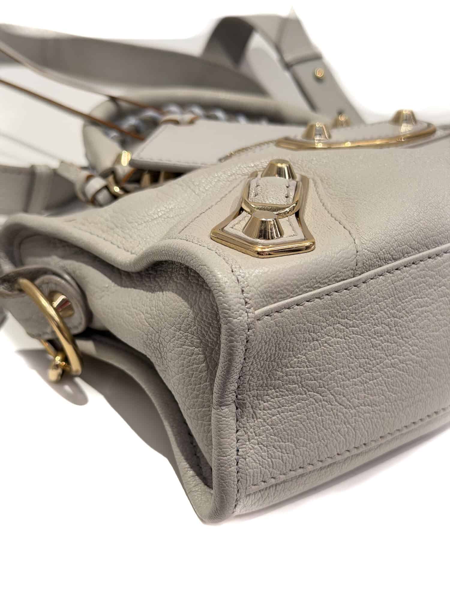 Balenciaga Grey Mini City Leather Handbag - Image 7