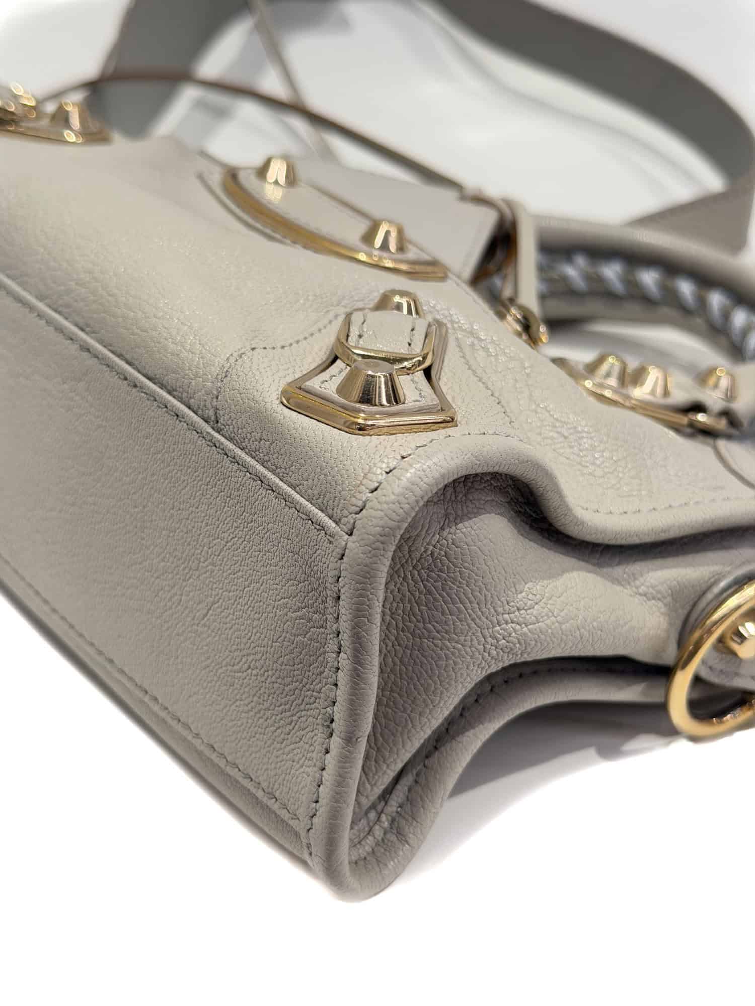 Balenciaga Grey Mini City Leather Handbag - Image 8